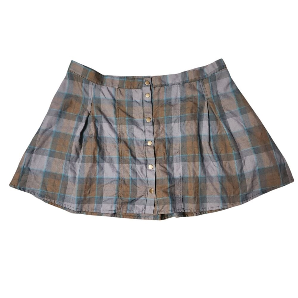 Torrid Outlander Skirt Womens Mackenzie Plaid Snap Up Skirt Womens Size 24